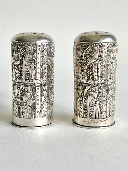鹽瓶和胡椒瓶 - 銀 - 依朗 - 1960-1970
