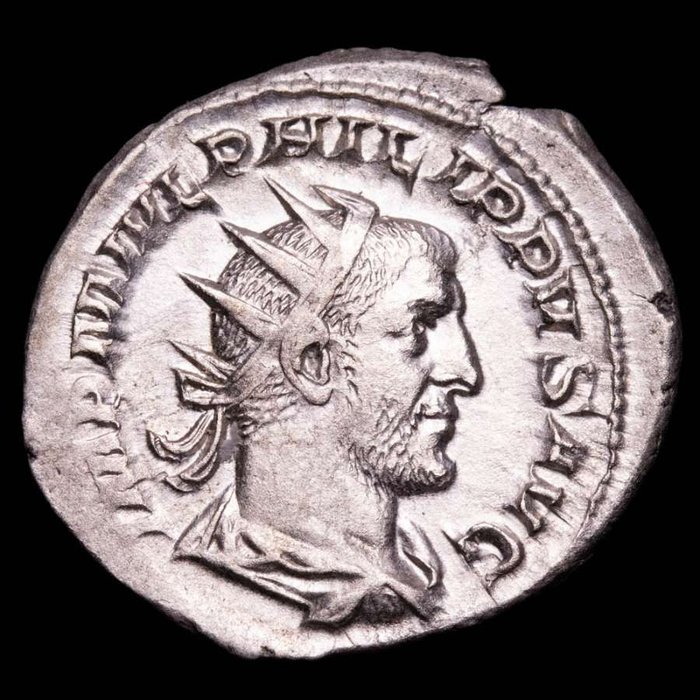 罗马帝国. 菲利普一世（公元224-249）. Antoninianus Rome, 247 A.D. P M TR P III COS PP, Felicitas standing left, holding long caduceus and cornucopia.  (没有保留价)