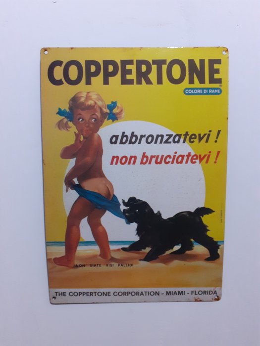 Coppertone - Lenzi pubblicità - Werbeschild - Eisen (Gusseisen/ Schmiedeeisen)