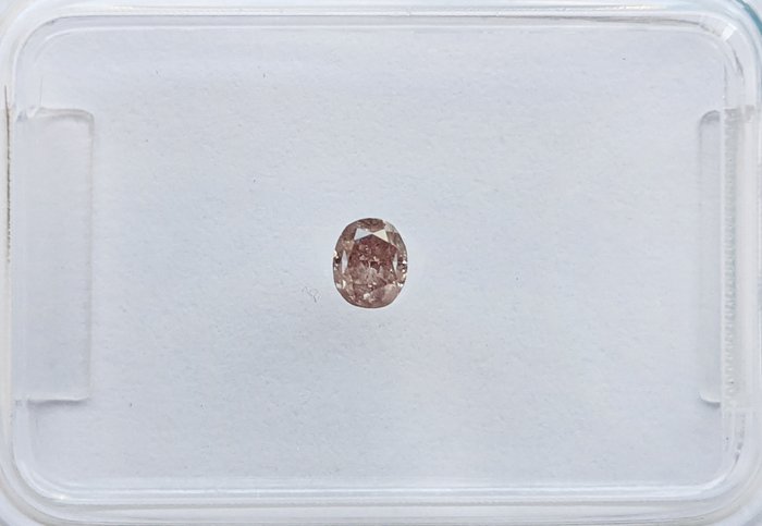 Diamant - 0.12 ct - Perniță - roz maroniu deschis modern - I1, No Reserve Price