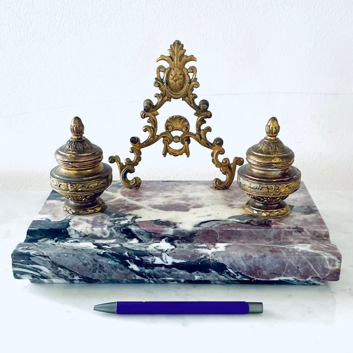墨水池 - 大理石, 青銅色