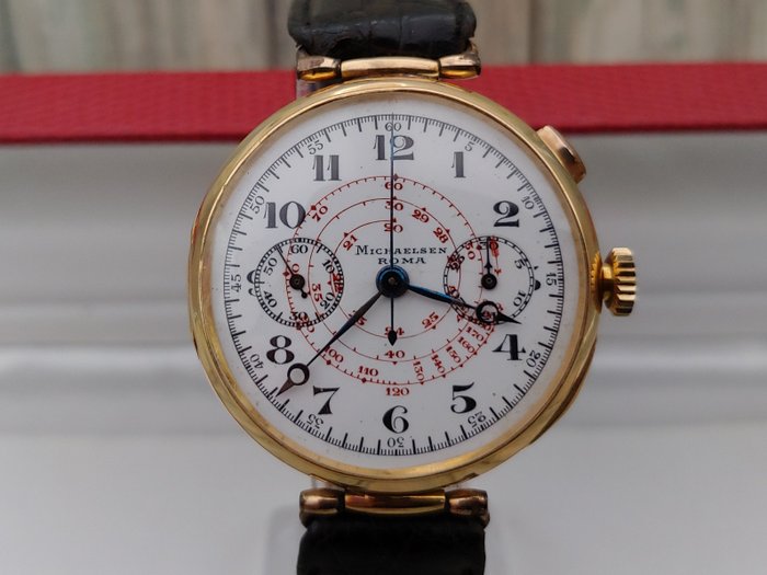 Michaelsen Roma - Universal Watch - Chronograph Monopusher 18kt gold - 495356 - Herren - 1901-1949