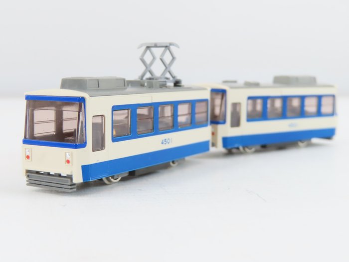 Kato N - 14-501 - Straßenbahnmodell (1) - 2-teilige Straßenbahn mit Motorwagen und Anhänger