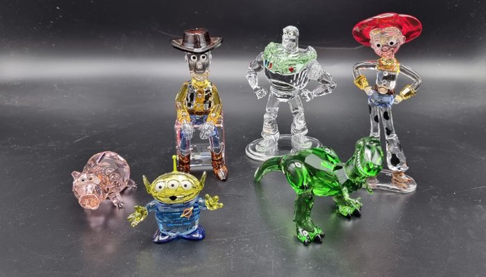 Disney - 小塑像 - Swarovski - Collection Disney Toy Story - Buzz l'Éclair 5428551 -  Shérif Woody 5417631 - Rex (6) - 水晶