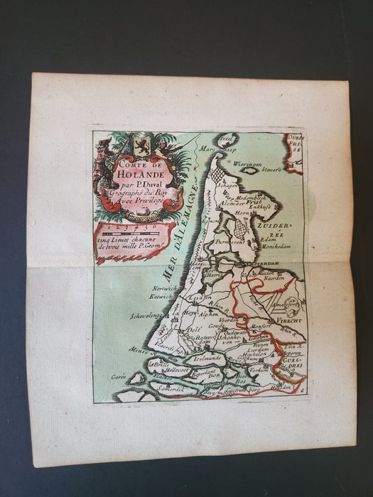 Ευρώπη, Άτλας - Χάρτης τμήματος της Ολλανδίας ή της Ολλανδίας; Pierre Duval - 1661-1680