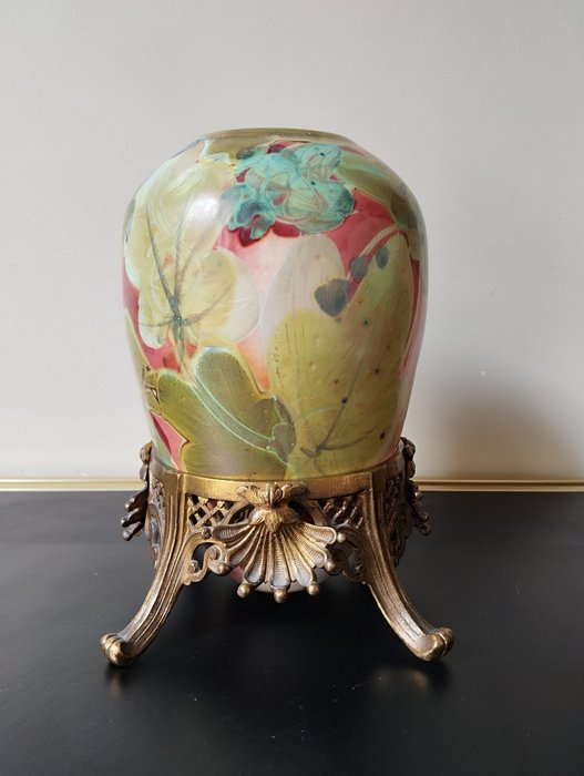 Alain Déjardi - 花瓶  - 陶瓷, 黄铜色
