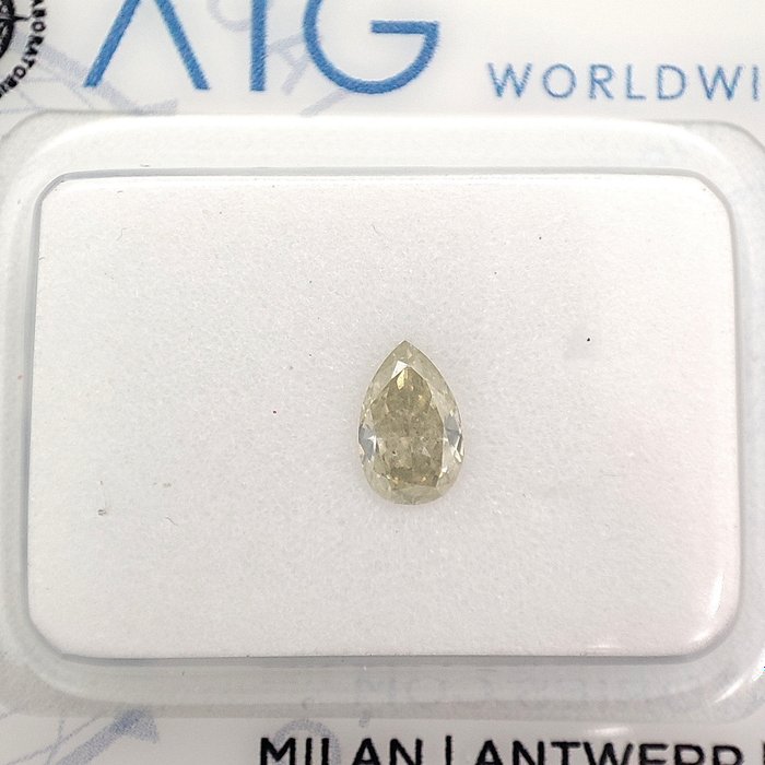 Diamant - 0.30 ct - Birne - Light Grayish Yellow - SI1 *NO RESERVE PRICE*