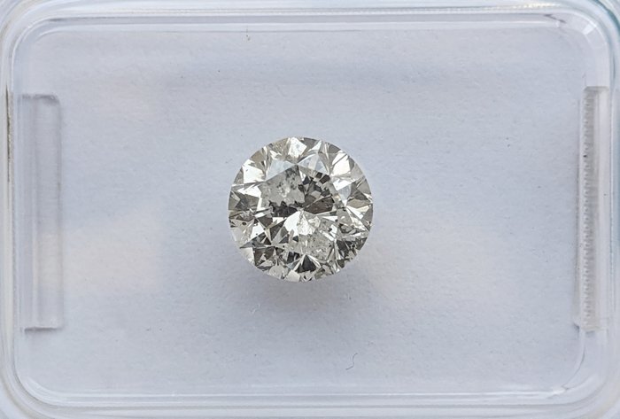 鑽石 - 1.00 ct - 圓形 - I(極微黃、正面看為白色) - I1, No Reserve Price