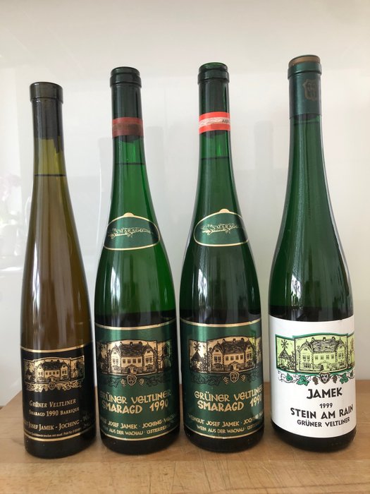 Josef Jamek, Grüner Veltliner: 1990 x3 Smaragd Ried Klaus, 1999 Federspiel Stein am Rein - Wachau - 4 Bottles (0.75L + 0.5L)