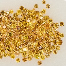 190 pcs Diamanten – 1.01 ct – Ronde – NO RESERVE PRICE – Nat. Fancy Intense to Deep Mix Yellow – P1, SI1, SI2, VS1, VS2