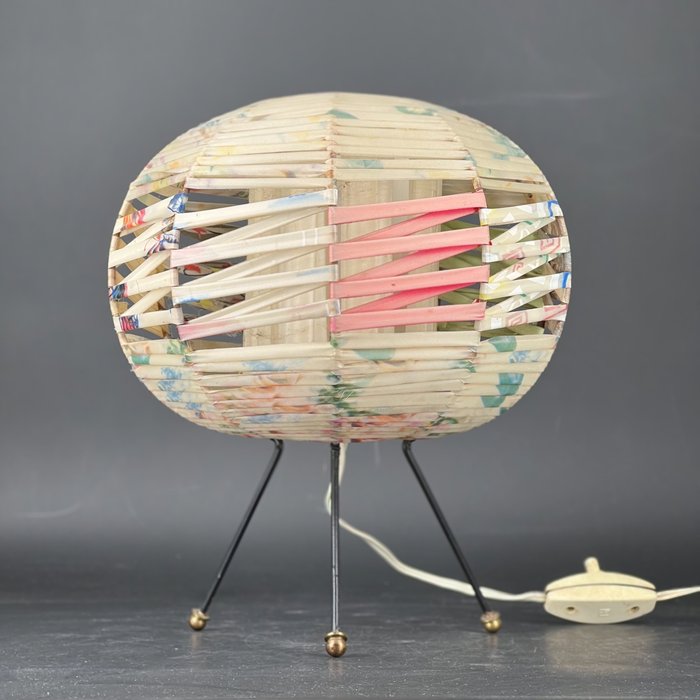 Asztali lámpa - Textil, Vas (kovácsoltvas)