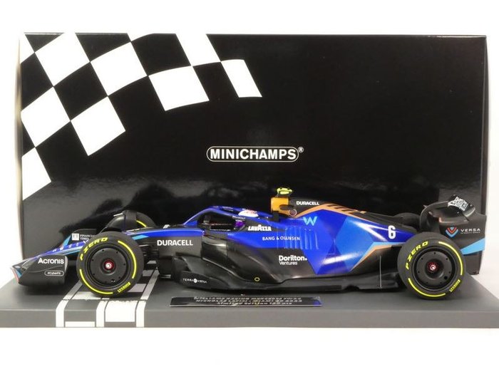 Minichamps 1:18 - 1 - Modellino di auto da corsa - Williams Racing Mercedes FW44 #6 N. Latifi Miami GP 2022 - Edizione limitata di 150 pezzi.