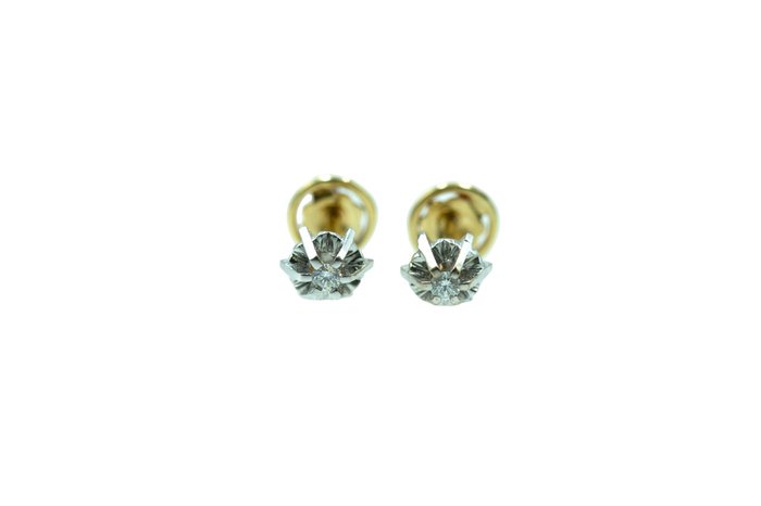 耳环 - 18K包金 黄金 钻石 