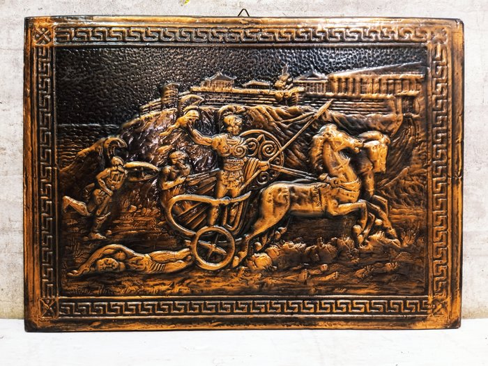 浮雕, Chariot Fight - 25 cm - 铜