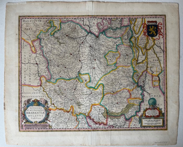 Nederländerna, Karta - Brabant; Henricus Hondius (1597-1651) - Novissima et Accuratissima Branantiae ducatus Tabula… - 1621-1650