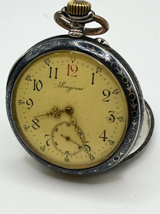 Longines (argent niellé 0,800 ) et vermeil pocket watch No reserve price - 1901-1949