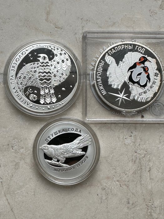 Biélorussie. 10 Roubles / 20 Roubles 2007/2014 (3 coins) Proof  (Sans Prix de Réserve)