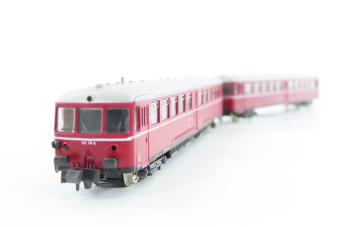 Hobbytrain N轨 - 1517/1518 - 火车单元 (2) - BR 515 电池机动车和 BR 815 拖车 - DB