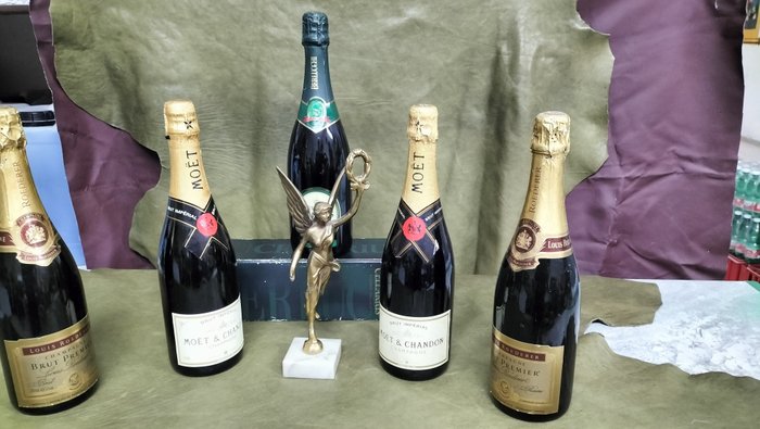 Berlucchi, Louis Roederer, Moët & Chandon - Champagne - 5 Flaske (0,75L)