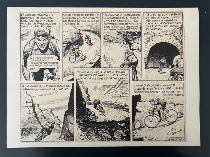 Pellos, René - 1 Original page - Chouchou, le roi de la petite reine - Planche 43 - 1952