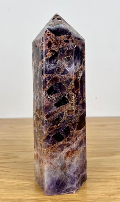 紫水晶 大型抛光紫水晶塔 - 高度: 24 cm - 宽度: 7.5 cm- 1920 g