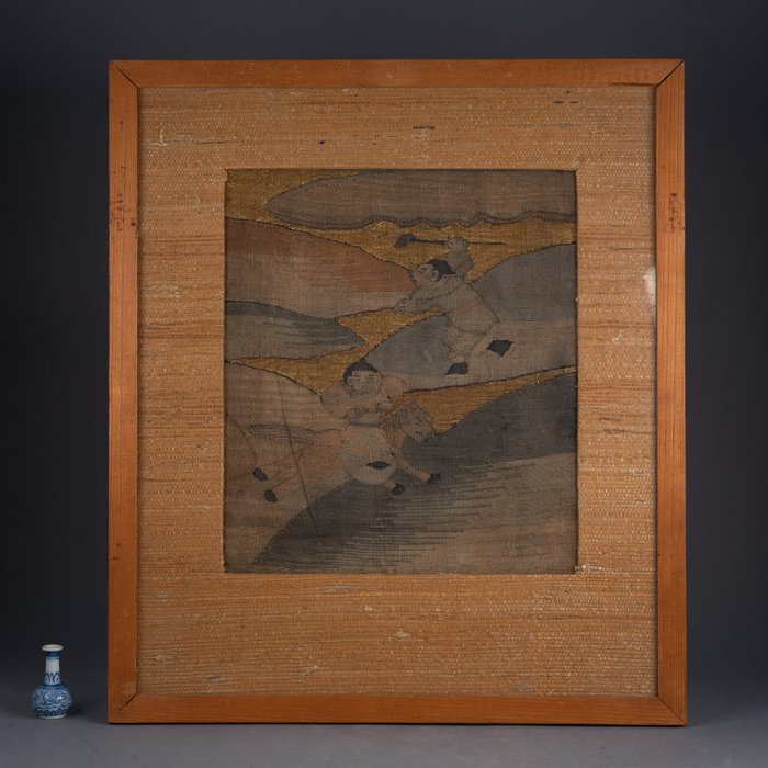 山水兵马俑 - 中国 - 17/18 世纪 - 刺绣  - 0 cm - 32.5 cm