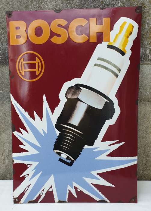 Enamel plate - Large advertising sign Bosch 60 x 40 cm