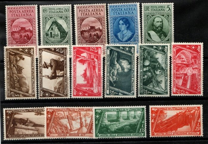 Italia Regno 1924/1941 - Italia Regno Lotto di 4 cartelle di francobolli MNH** interessante. Vedi