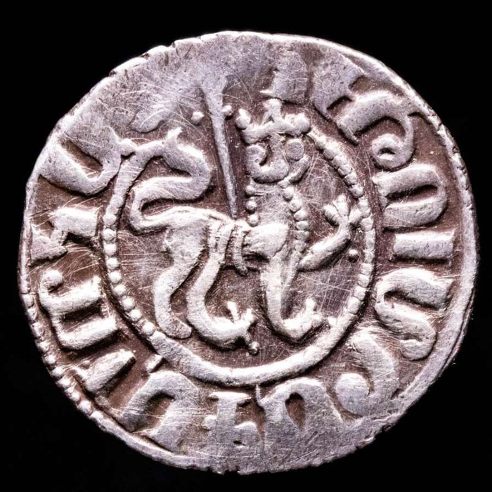 亞美尼亞. Levon II (1270 – 1289). Tram Pre-coronation type. - + ԿԱՐՈՂՈՒԹ ԻԻՆՆ ԱՅ Ե Crowned lion advancing right,  (沒有保留價)