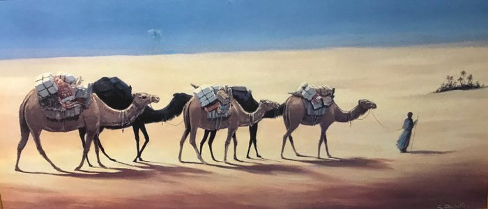S. Rachelle (XX) - Herder met kamelen in de woestijn