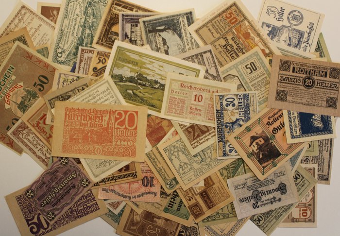 Österrike. - 114 Notgeldscheine 1920's  (Utan reservationspris)