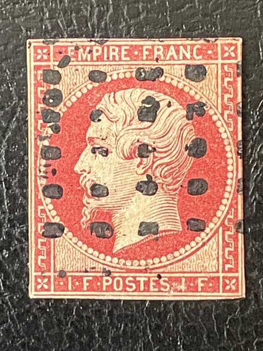 法國 1853 - 法國 拿破崙 1 Fr.米。不。 17 蓋章 KW€4200