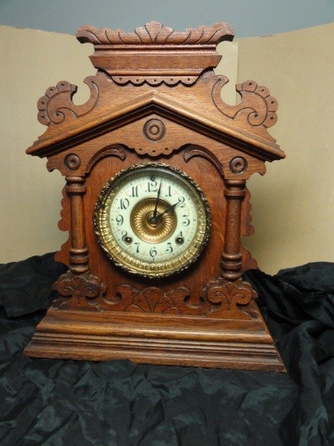 Table clock Ansonia -   Wood brass - 1920-1930