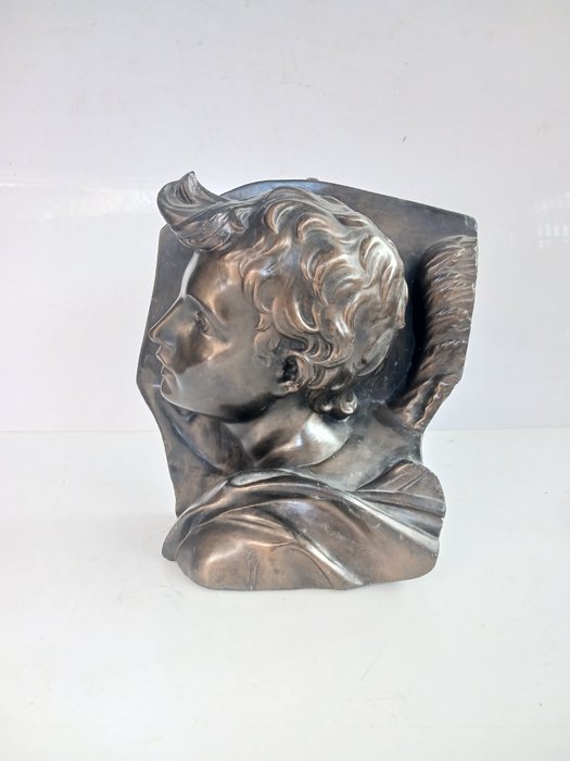 Skulptur, "Angelo" - 36 cm - kanariefrö