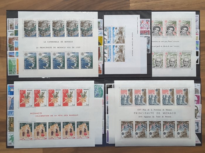 Monaco 1978/1982 - 5 hele års frimærker eksklusive uudstedte frimærker - Yvert 1125 à 1358, PA 100 à 103, BF 14, 17 à 19, 22, 23, Préo 50 à 77, Taxe 63 à 72