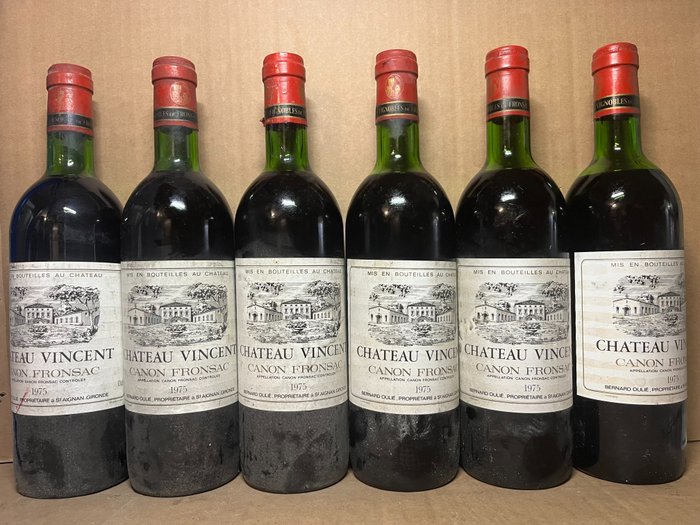 1975 Château Vincent , Canon Fronsac - Bordeaux - 6 Bottles (0.75L)