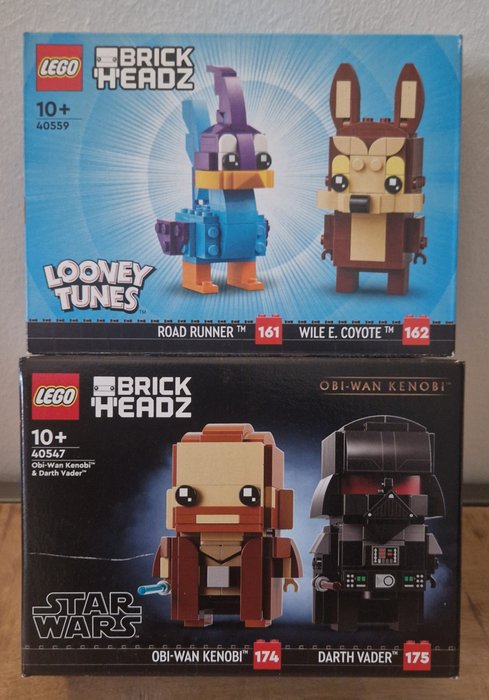 Lego - Brickheadz - 40547 & 40559 - Obi-Wan Kenobi & Darth Vader  & Road Runner & WILE E. COYOTE - 2020+ - Nederländerna