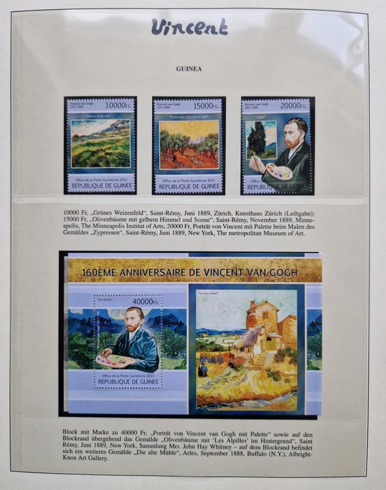 VINCENT VAN GOGH  - Część górna: całkowicie wypełniona malarzem Van Goghem (1853-1890) w drogim albumie Lindnera