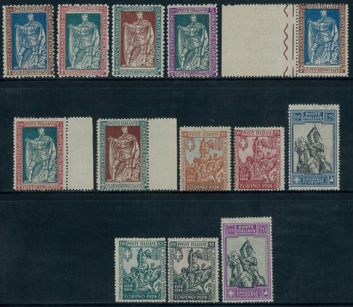 Koninkrijk Italië  - Emanuele Filiberto, cpl-serie. van 13 waarden n. 226/238