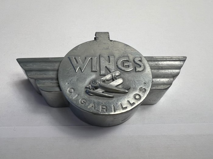 Wings Cigarillos - Aschenbecher - Aluminium, Sammlerstück Vintage 1970er Aschenbecher