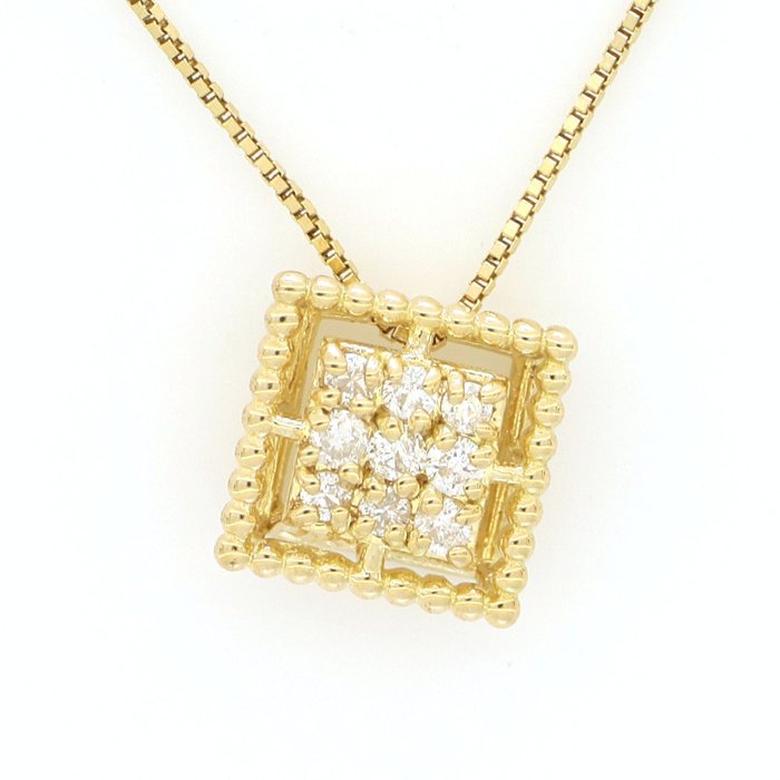 Ohne Mindestpreis - Halskette - 18 kt Gelbgold, NEU -  0.07 tw. Diamant  (Natürlich) 