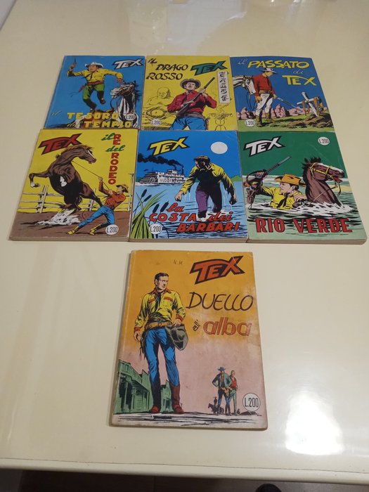 Tex nn. 59, 77, 79, 83/86 - 7 Comic - Πρώτη έκδοση - 1965/1967