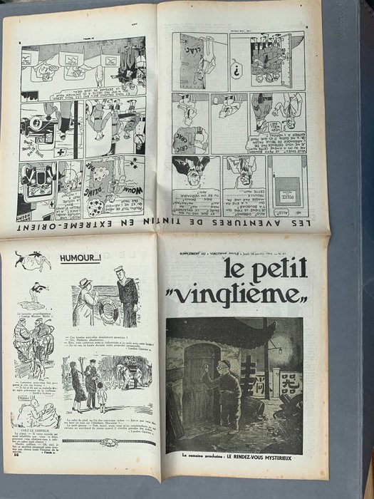Petit Vingtième 42/1934- Rare Fascicule Non Découpé - Grande feuille A1 pliée comme dans le journal - 1934