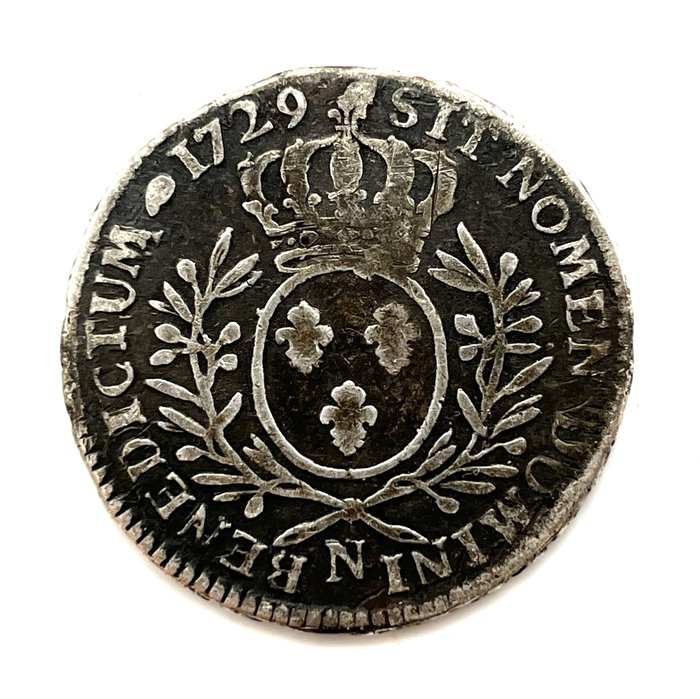 法国. 路易十五 （1715-1774）. 1/2 Écu 1729-N, Montpellier  (没有保留价)