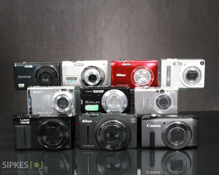 Canon, Casio, Nikon, Olympus, Panasonic, Sony 10 Diverse modellen - Zie omschrijving Digitale Kompaktkamera