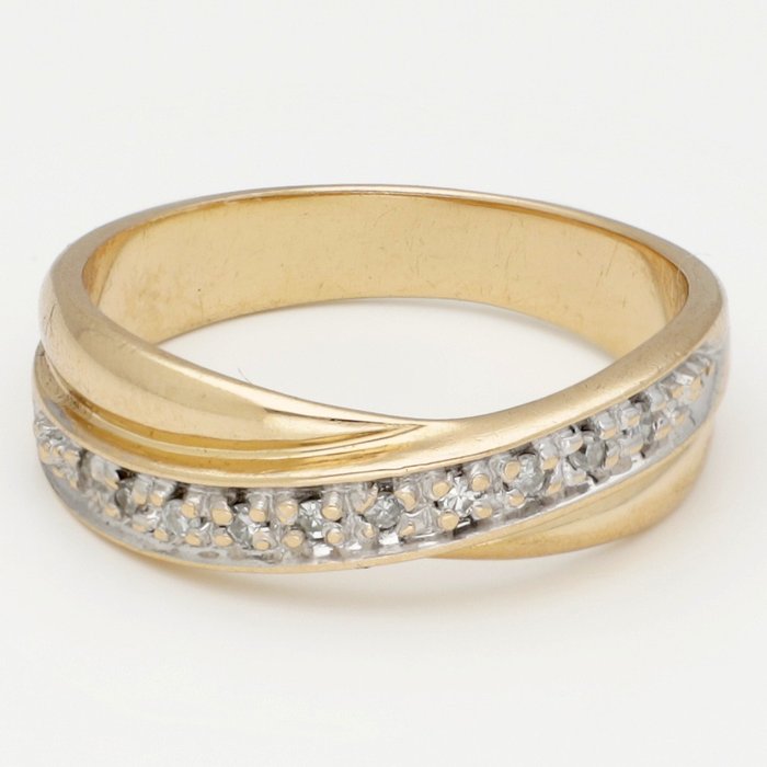 Ring - 14 karaat Geel goud Diamant  (Natuurlijk) 
