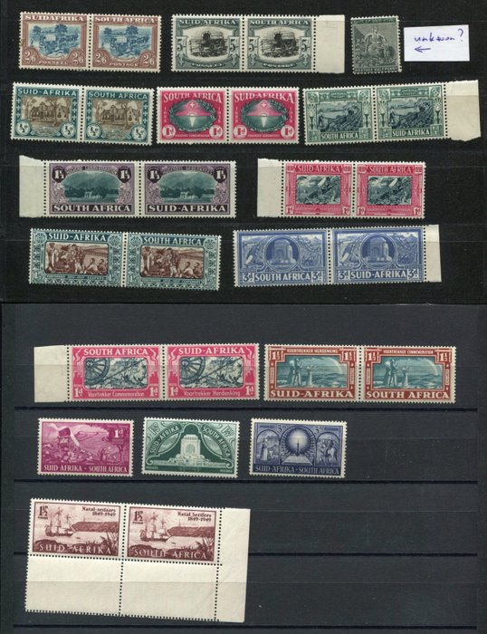 British Commonwealth  - V011) 1941-2013 Südafrika Südafrika SWA Transvaal, Paare postfrischer Briefmarken + Blöcke darauf