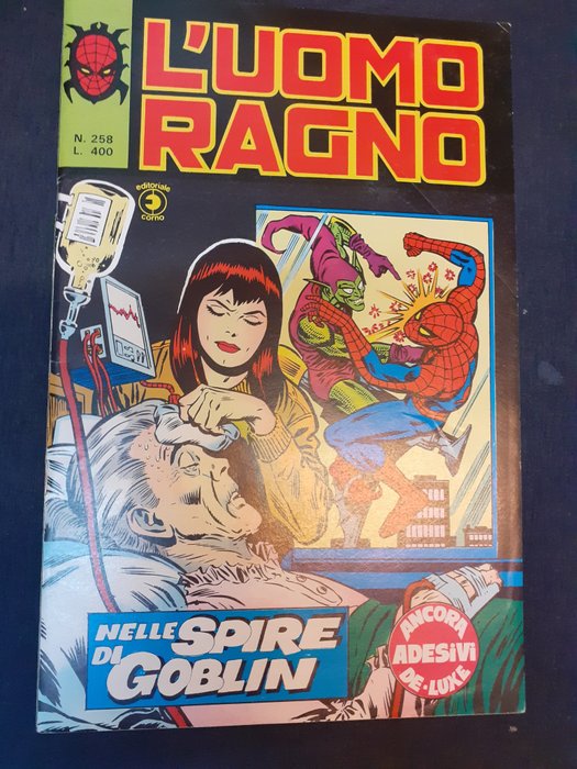 Uomo Ragno n.  258  editoriale Corno - Con adesivi ancora attaccati tra le pagine centrali - 1 Comic - Erstausgabe - 1980