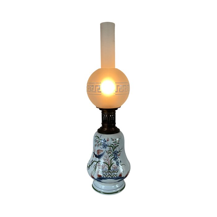 Oil lamp - Ceramic, Glass