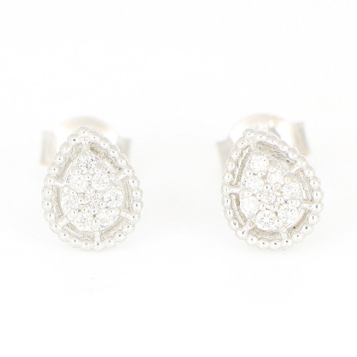 No Reserve Price - Earrings - 18 kt. White gold, NEW -  0.12 tw. Diamond  (Natural)
